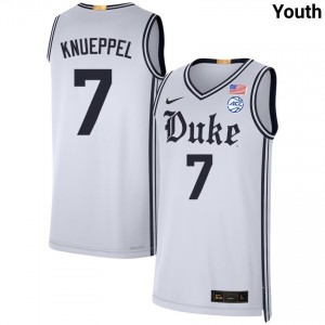 #7 Kon Knueppel Blue Devils Team White Youth Jerseys Official College Basketball 271898-346