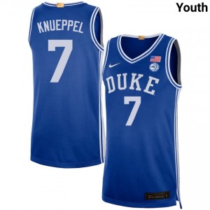 #7 Kon Knueppel Duke University Royal Youth Jersey 2025-26 College Basketball 435445-324