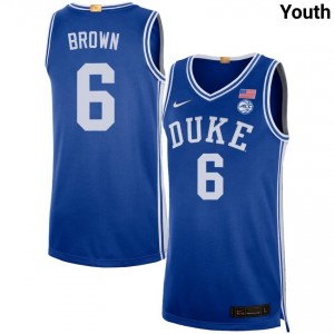 #6 Maliq Brown Duke University Royal Youth Jersey Limited College Basketball 897394-141