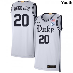 #20 Neal Begovich Duke Blue Devils Team White Youth Jersey Alumni College Basketball 225526-110
