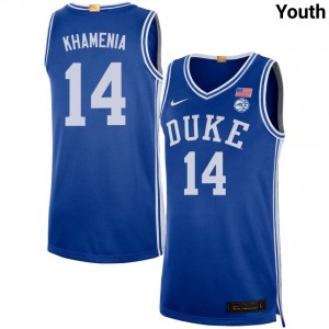 #14 Nikolas Khamenia Duke Royal Youth Jerseys Limited College Basketball 452611-466