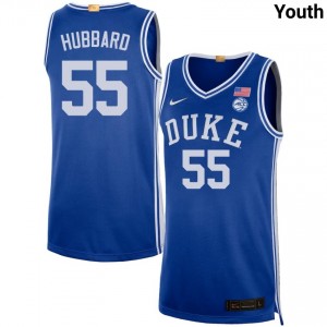 #55 Spencer Hubbard Duke University Royal Youth Jersey Embroidery College Basketball 636628-771