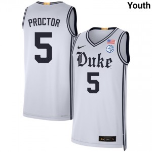 #5 Tyrese Proctor Blue Devils Team White Youth Jerseys Alumni College Basketball 917512-658